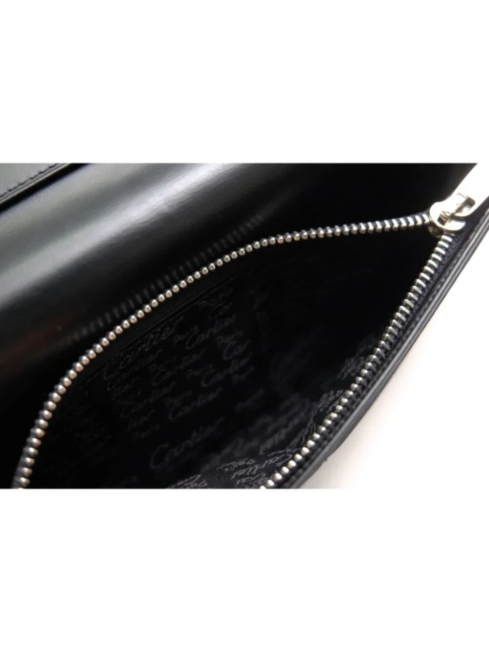 Cartier Wallet Leather Black Pasha Coin Purse Bifold